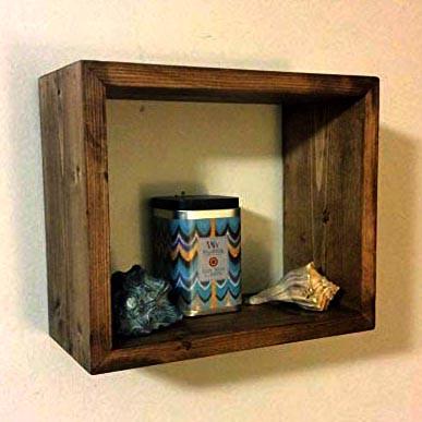 Полка настенная из дерева Алмас 25х25 см Капучино (НСП-251609)