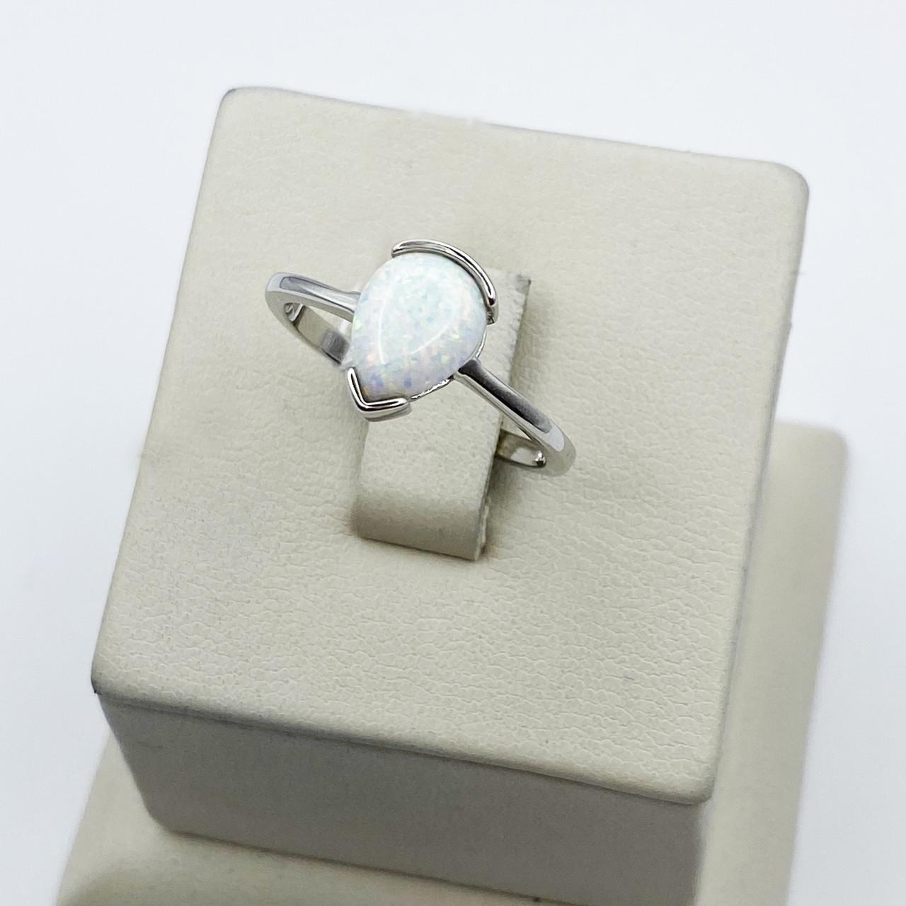 Кільце срібне з білим опалом р. 16,5 1,9 г (2075116726)