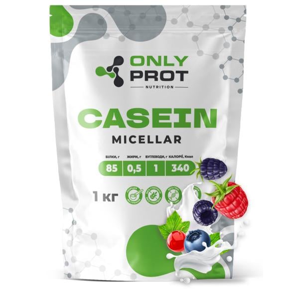Протеїн міцелярний казеїн ONLY PROT NUTRITION CASEIN MICELLAR повільний нічний 1 кг Лісові ягоди (21-145-mk-l-1kg)