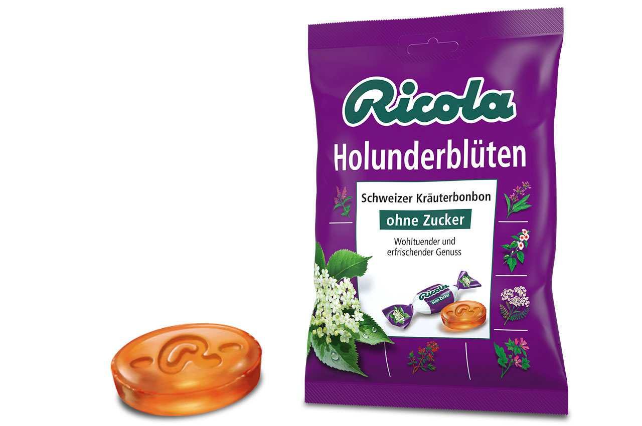 Льодяники Ricola Holunderblüten Бузина Швейцарські трави PD00 75 г (P-6910806231142)