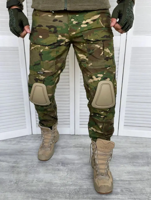 Брюки военные с наколенниками XL Мультикам (AN004212)
