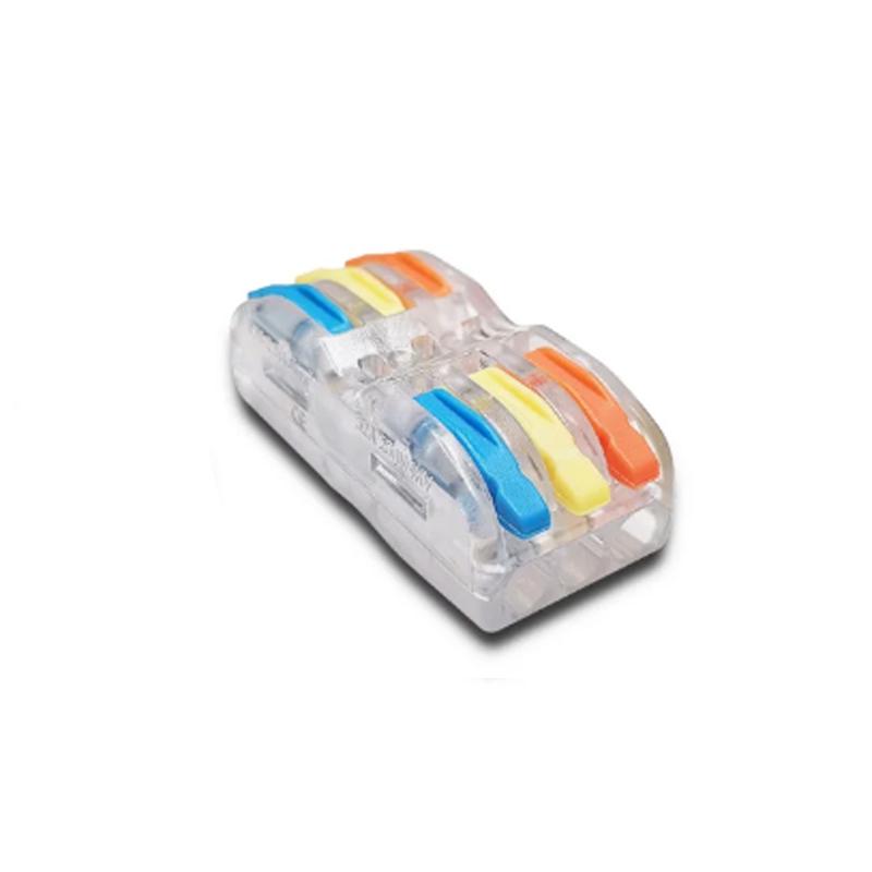 Клемма проходная Tactix 0,08-4 мм2 32А 3х1-3х1 одинарная 39х18х14,5 мм Разноцветный (CT423Tc)