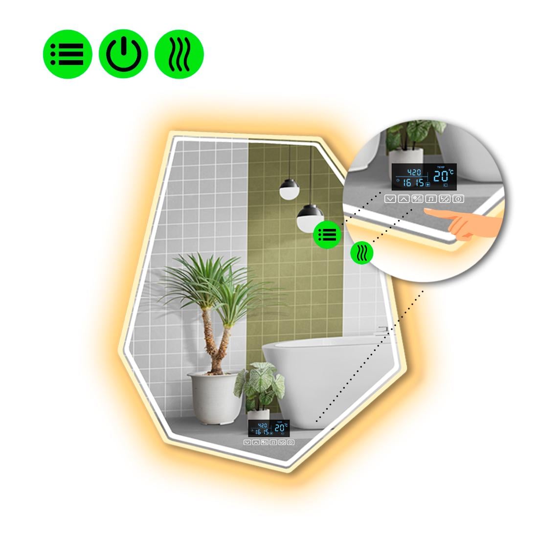 Зеркало с LED подсветкой Montagna 4 с Smart-блоком и подогревом 60x45 см (8994792)