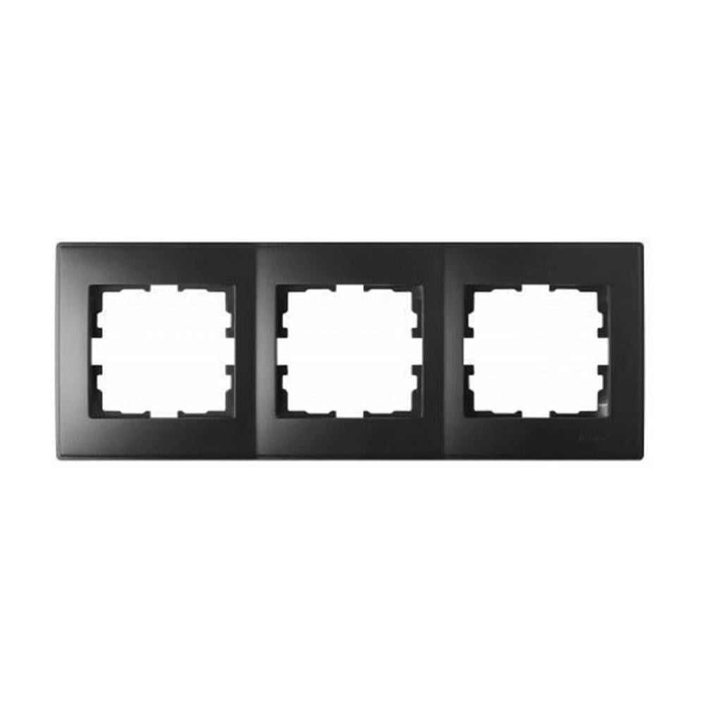 Рамка Lezard Lesya 3-местная горизонтальная Антрацитовая