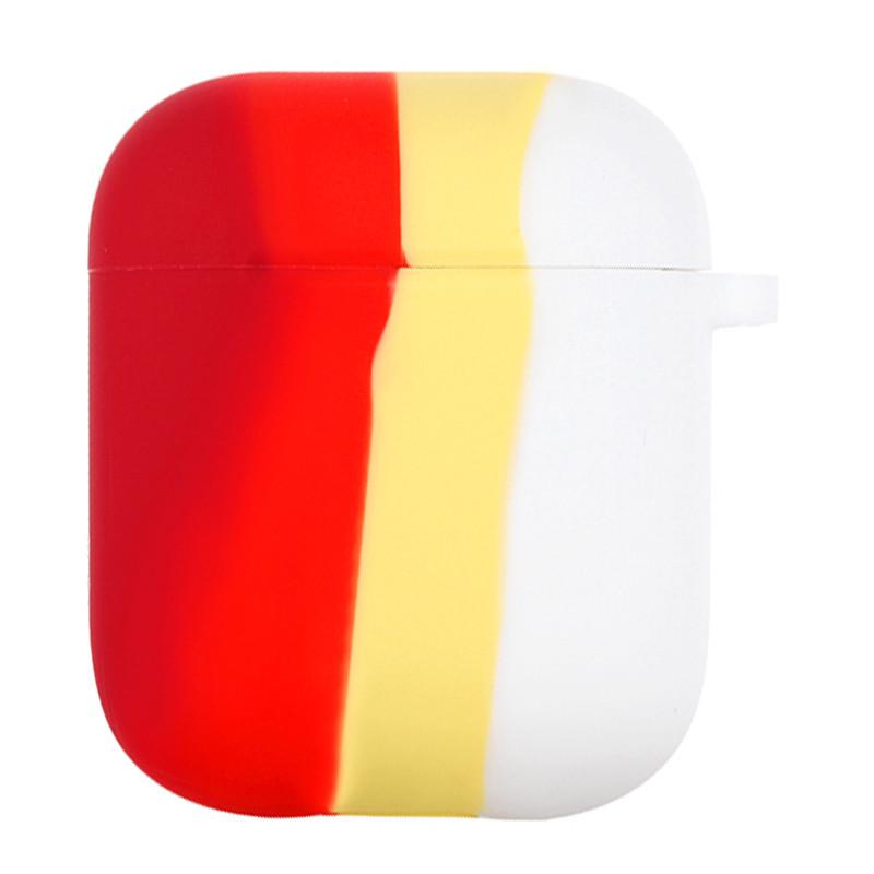 Футляр противоударный силиконовый Colorfull для наушников AirPods 1/2 Красный/Белый (00000044081_5)