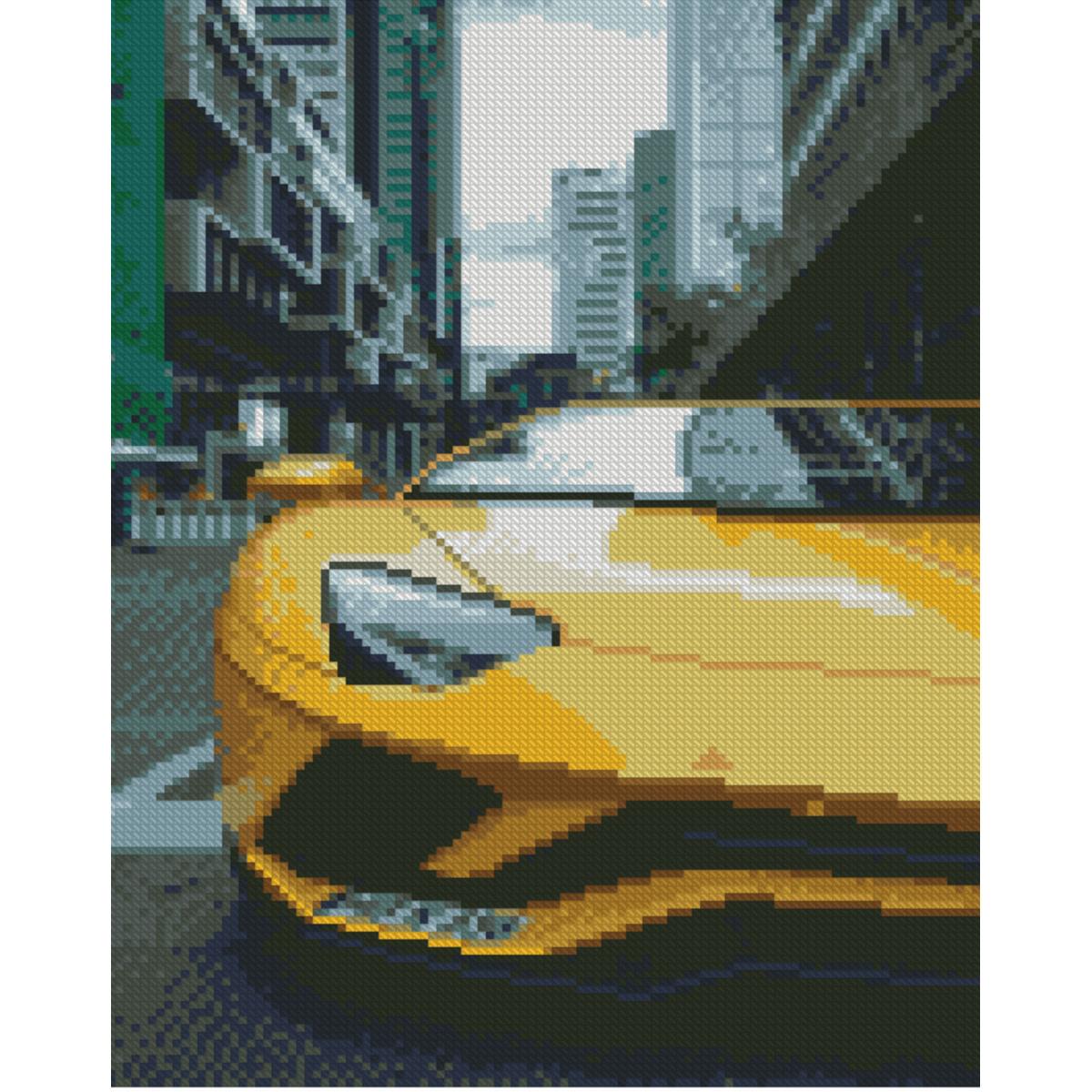 Алмазная мозаика Strateg Премиум Желтый Lamborghini 30x40 см (HX475)