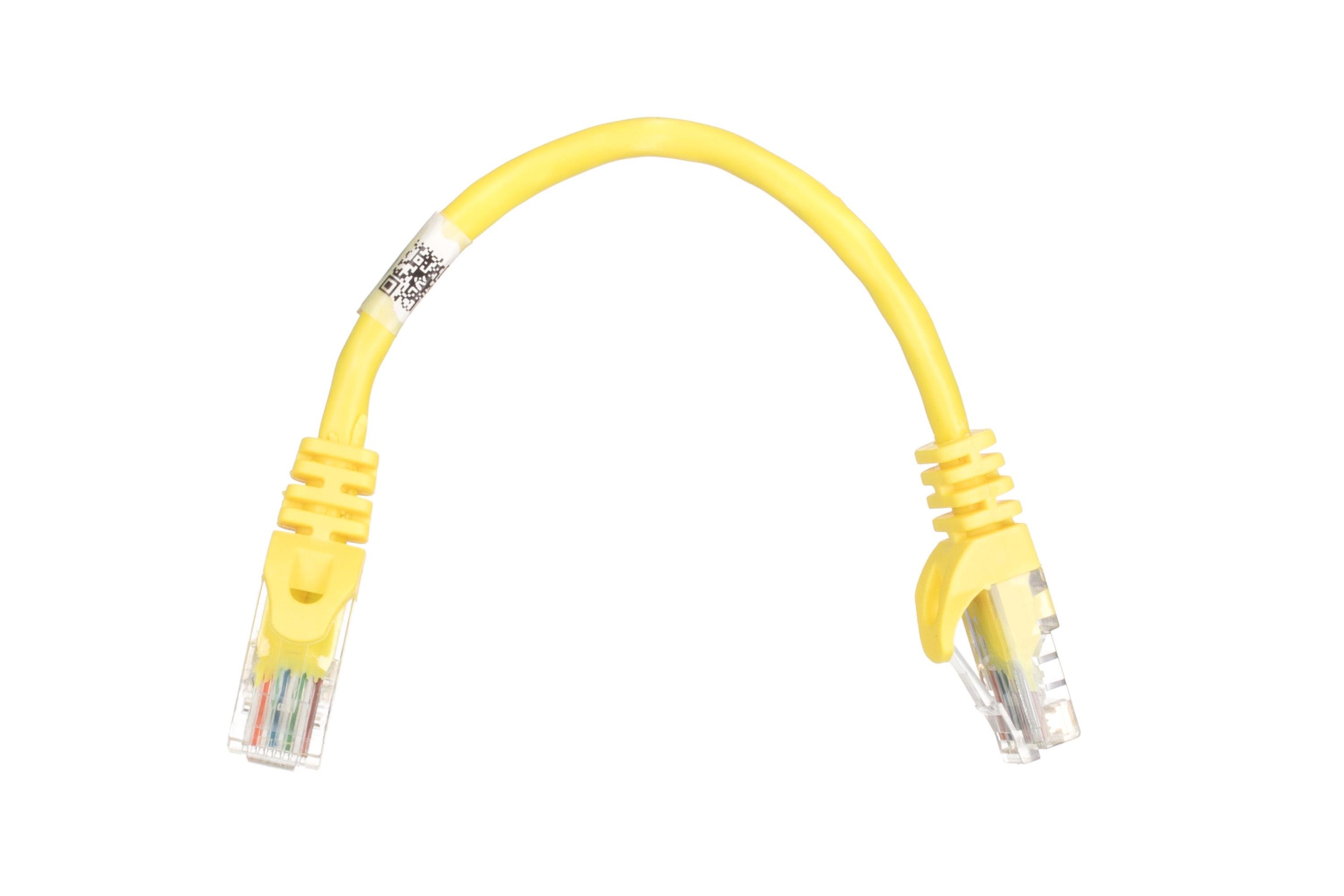 Патч-корд 2E Cat 5e 0,2 м з екранованою крученою парою UTP Жовтий (2E-PC5ECA-020YLW) - фото 1