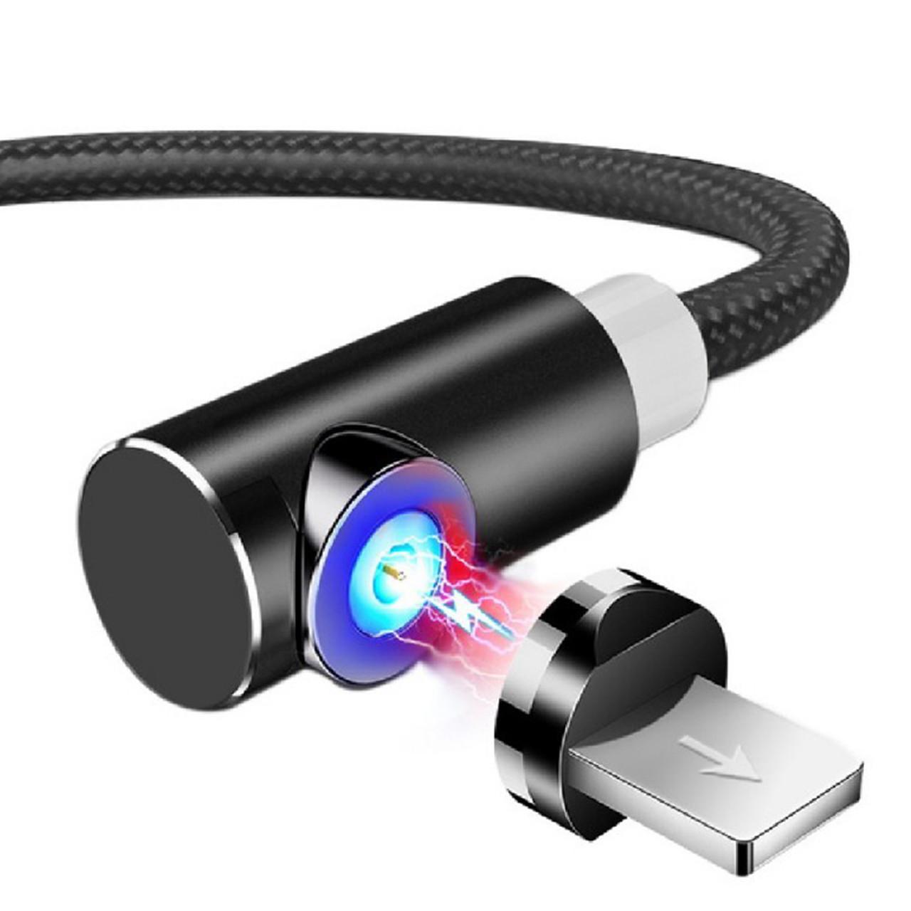 Магнитный кабель для зарядки Topk USB 1m 2.1A 360° (TK51i-VER2) Lightning Black для зарядки Iphone - фото 5