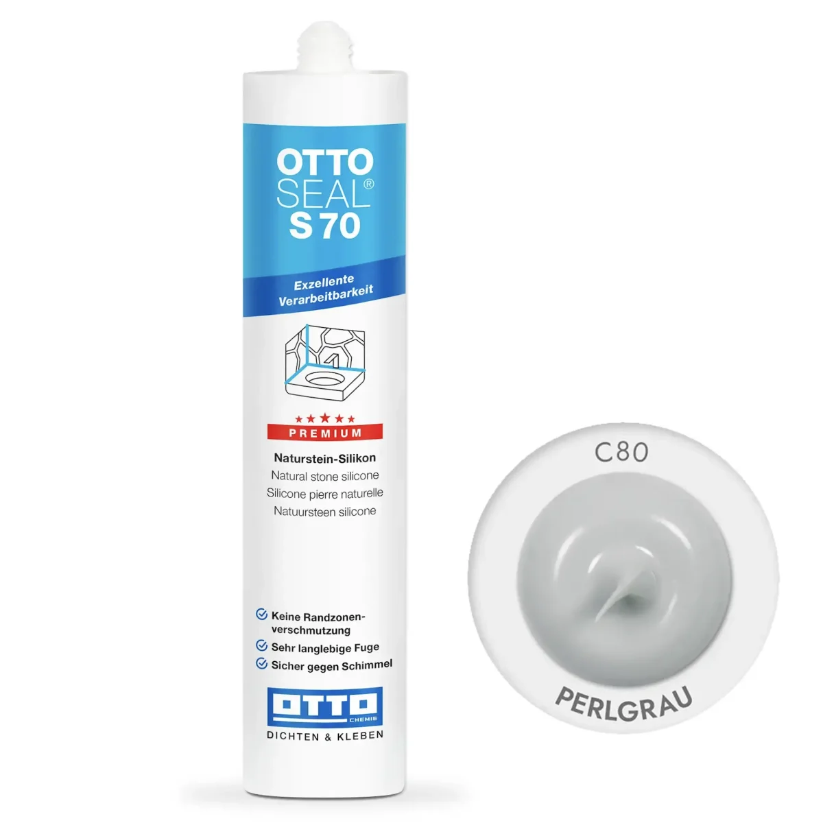 Силиконовый герметик OTTOSEAL S70 310 мл C80 perlgrau (S70C80) Силиконовый герметик OTTOSEAL S70 310 мл C80 perlgrau (S70C80)