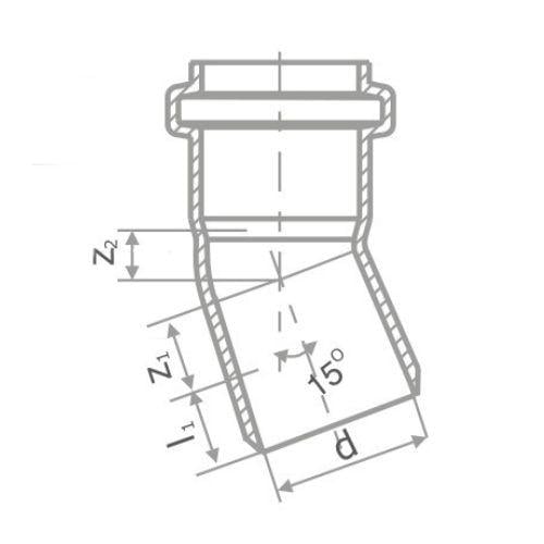 Колено канализационное бесшумное Pestan S-Line ⌀ 50 мм 15º - фото 2