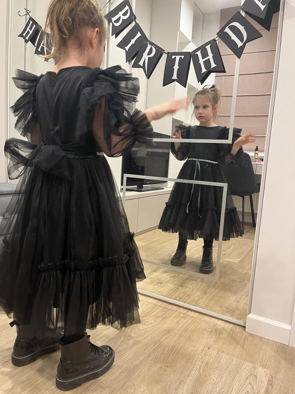 Платье праздничное для девочки Венздей 110 см Черный (2241784552) - фото 5 Платье праздничное для девочки Венздей 110 см Черный (2241784552) - фото 5