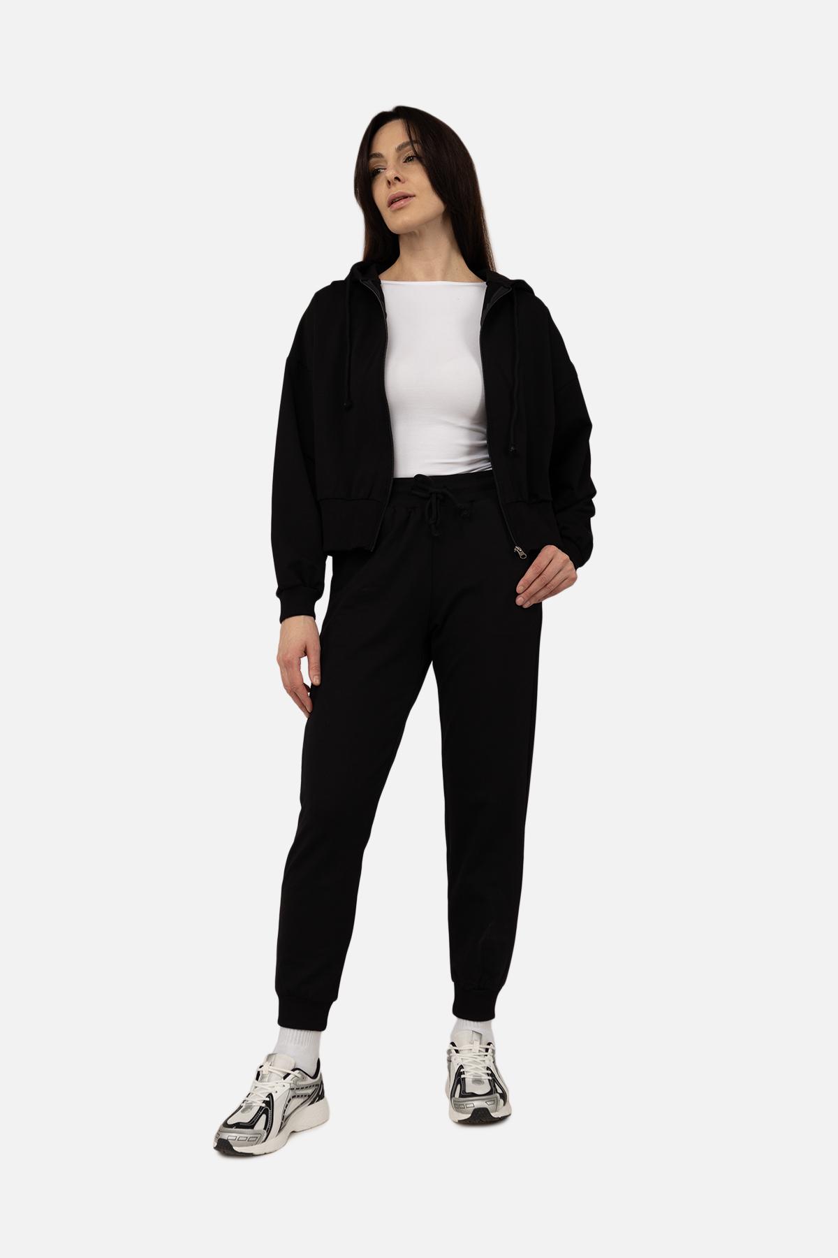 Толстовка жіноча на блискавці ЦБ-00266277 р. 44 Чорний (SKT001035561) - фото 2 Толстовка жіноча на блискавці ЦБ-00266277 р. 44 Чорний (SKT001035561) - фото 2