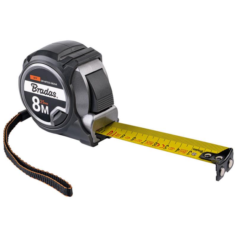 Рулетка рулонная CARBIDE автоблокировка магнитный наконечник 8 м/25 мм (DIY-MTS33-0825/K)