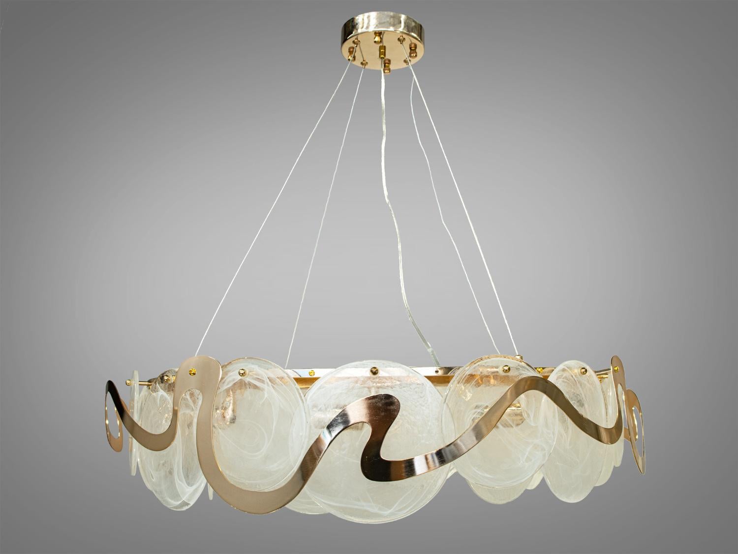 Люстра-підвіс Diasha 18037-800G із круглими скляними елементами Золотистий