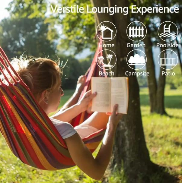 Гамак туристический подвесной хлопковый без планки 200х80 см Красный (gam80red) - фото 7 Гамак туристический подвесной хлопковый без планки 200х80 см Красный (gam80red) - фото 7