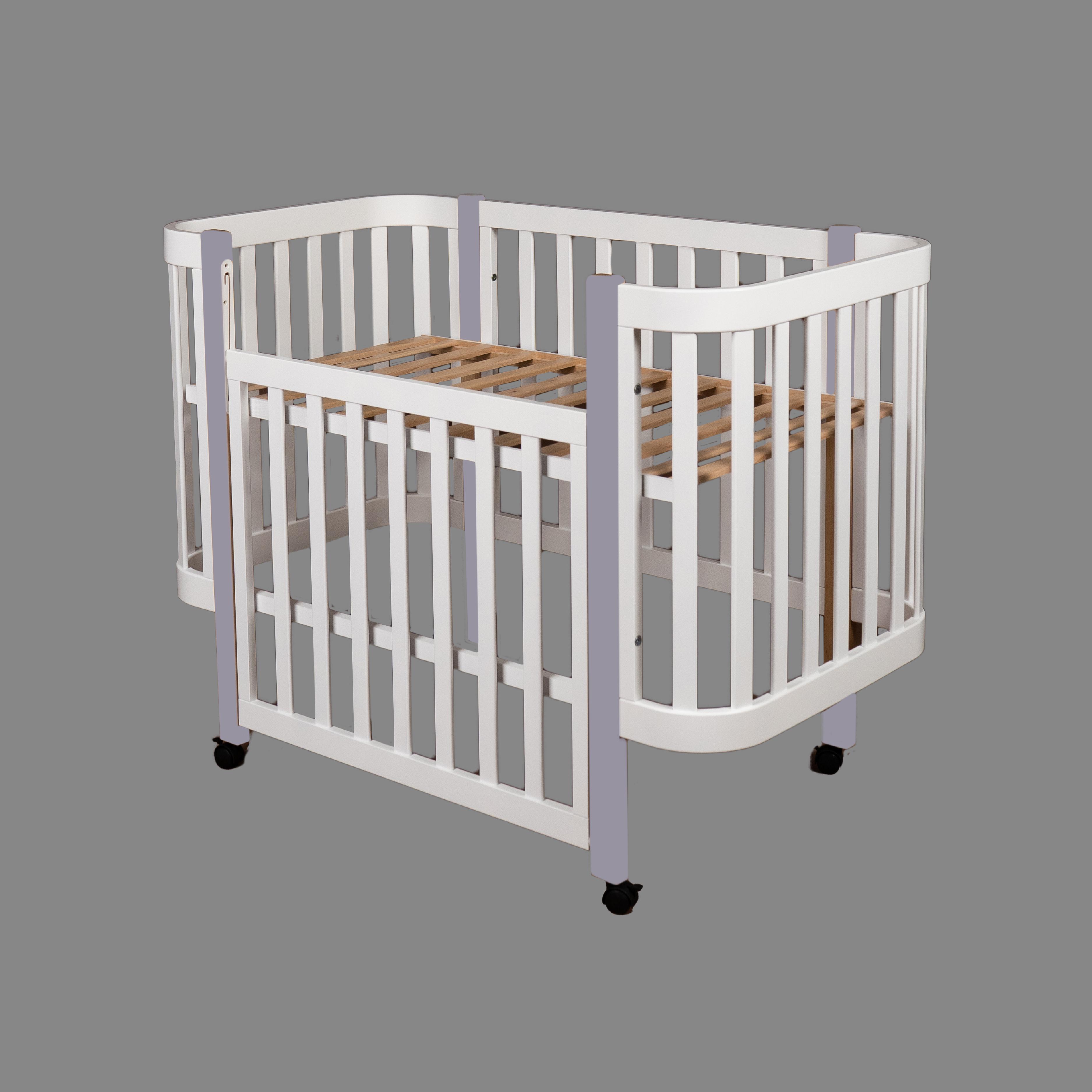 Дитяче ліжечко Dominanta Мілано з опускною боковиною Білий з сірим (ЛД 7 БС_02) - фото 4