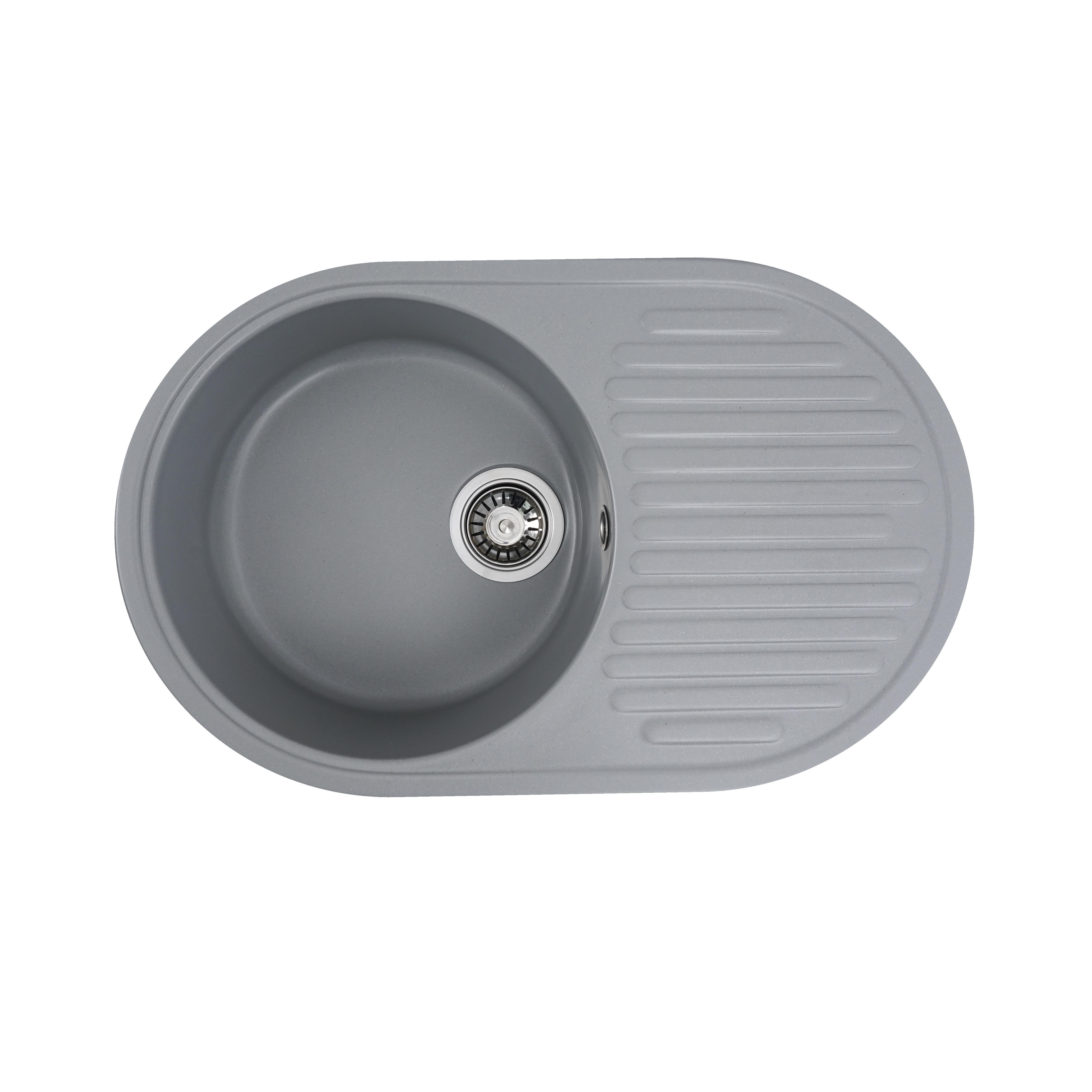 Мойка для кухни Platinum 7346 Astoria гранит глянец Серый металлик