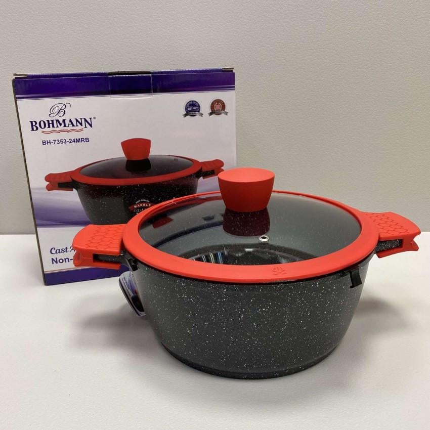Каструля зі скляною кришкою Bohmann BH-7353-24 алюмінієва 24 см 3,9 л (2181050748) - фото 1 Каструля зі скляною кришкою Bohmann BH-7353-24 алюмінієва 24 см 3,9 л (2181050748) - фото 1