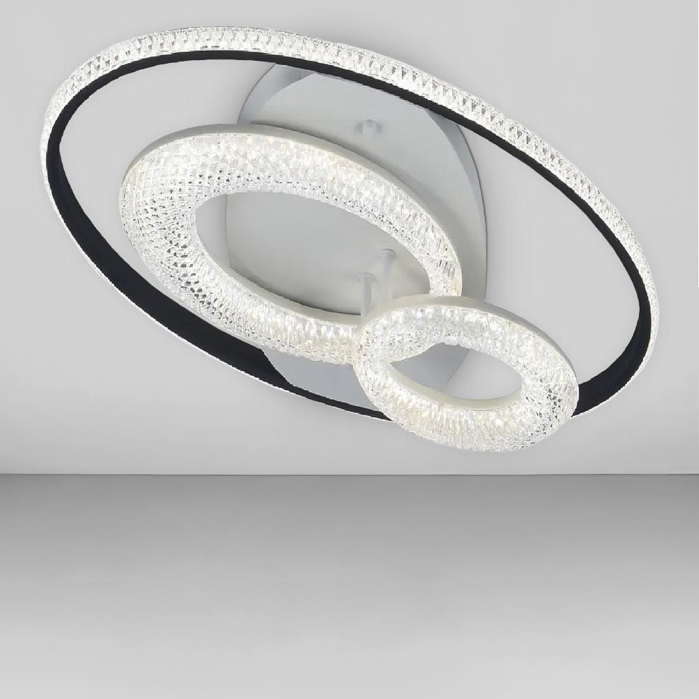 Люстра потолочная светодиодная Led Light House SC-19014-550х350 WH+BK 2,4G 92W 550х350х60 мм Белый/Черный