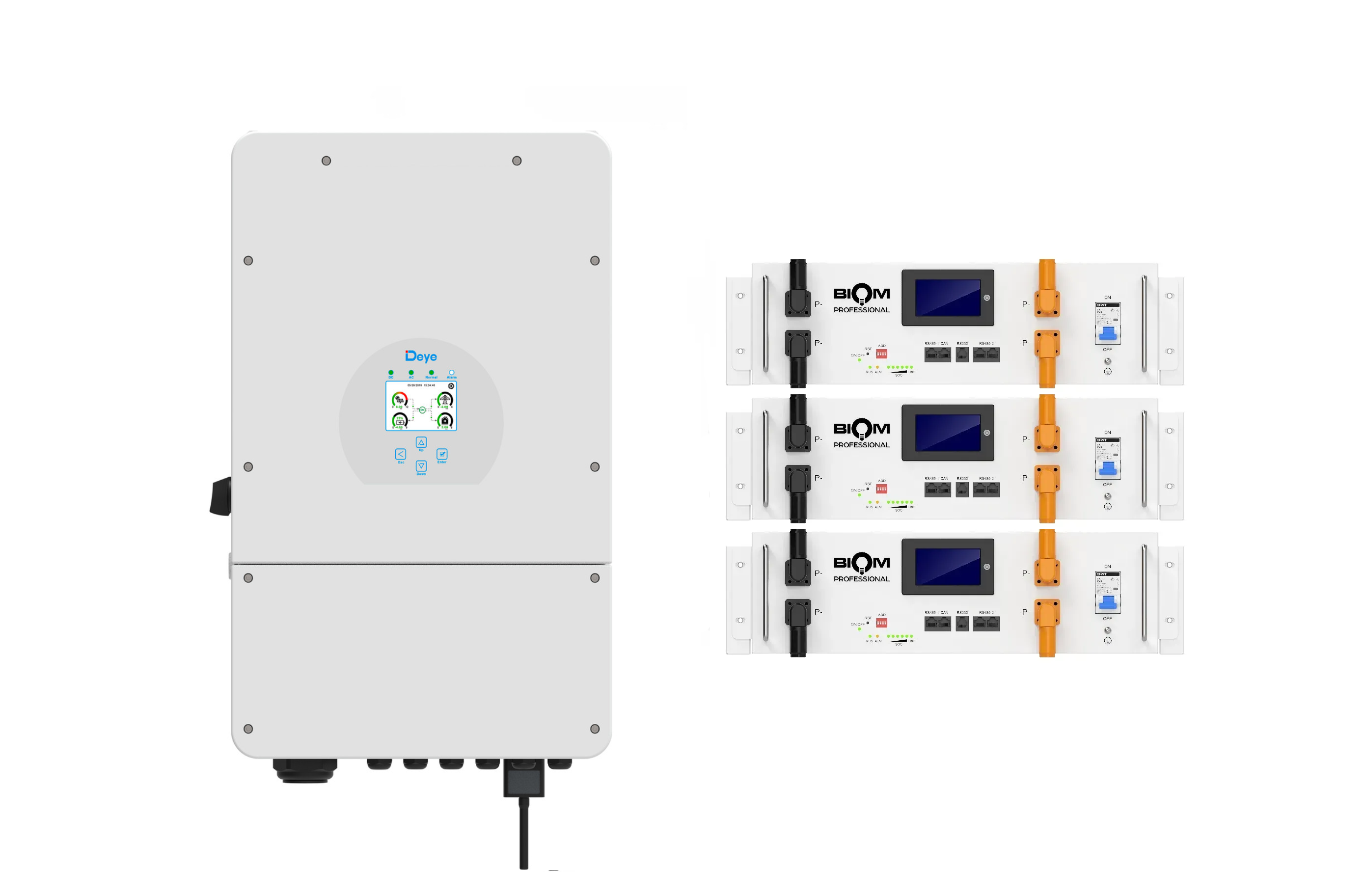 Инвертор Deye SUN-12K-SG02LP1-EU-AM3 12 кВт и три батареи Biom Professional BALFP-R512100-UNI 5,12 кВт·ч (33148591) Инвертор Deye SUN-12K-SG02LP1-EU-AM3 12 кВт и три батареи Biom Professional BALFP-R512100-UNI 5,12 кВт·ч (33148591)