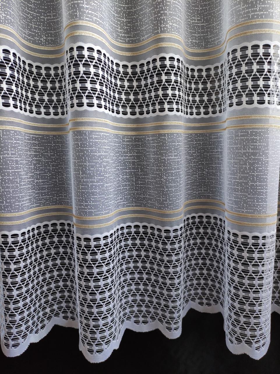 Занавеска с двойным ламбрекеном 290x175 см Белый с золотом (жак-лам3) - фото 3 Занавеска с двойным ламбрекеном 290x175 см Белый с золотом (жак-лам3) - фото 3