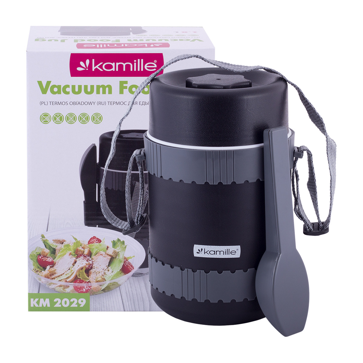 Термос пищевой Kamille КМ-2029 пластиковый 1800 мл (1115572890)