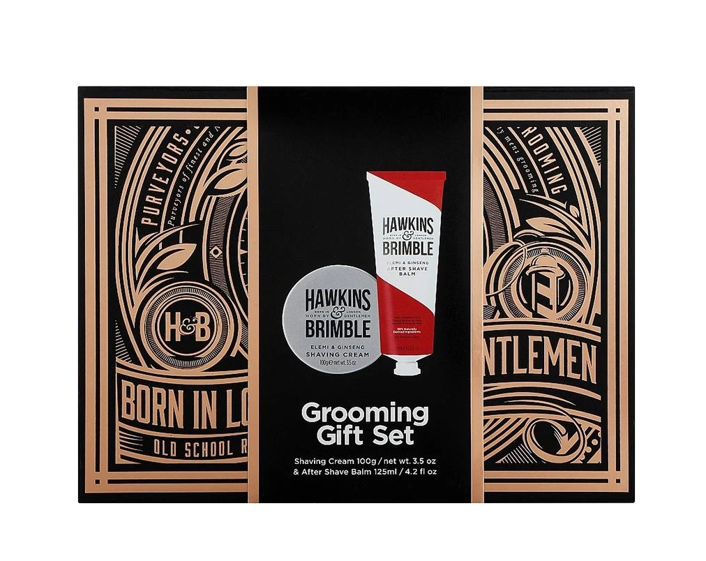 Подарунковий набір для гоління Hawkins & Brimble Shaving Gift Box з кремом і бальзамом після гоління (60743)