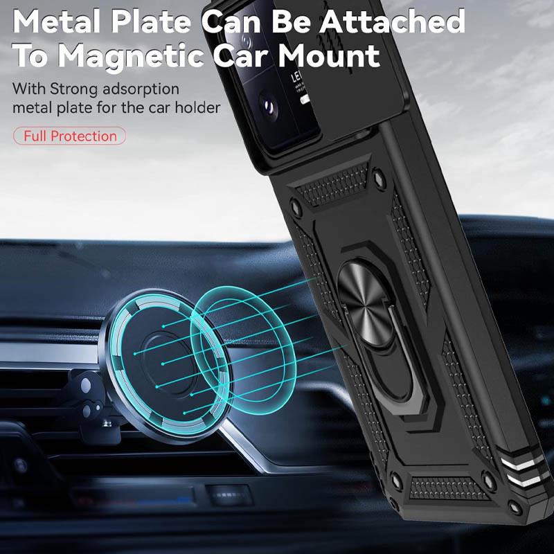 Ударостійкий чохол Camshield Serge Ring для Xiaomi 13 Pro TPU PC, Шторка на камеру, Чорний - фото 2 Ударостійкий чохол Camshield Serge Ring для Xiaomi 13 Pro TPU PC, Шторка на камеру, Чорний - фото 2