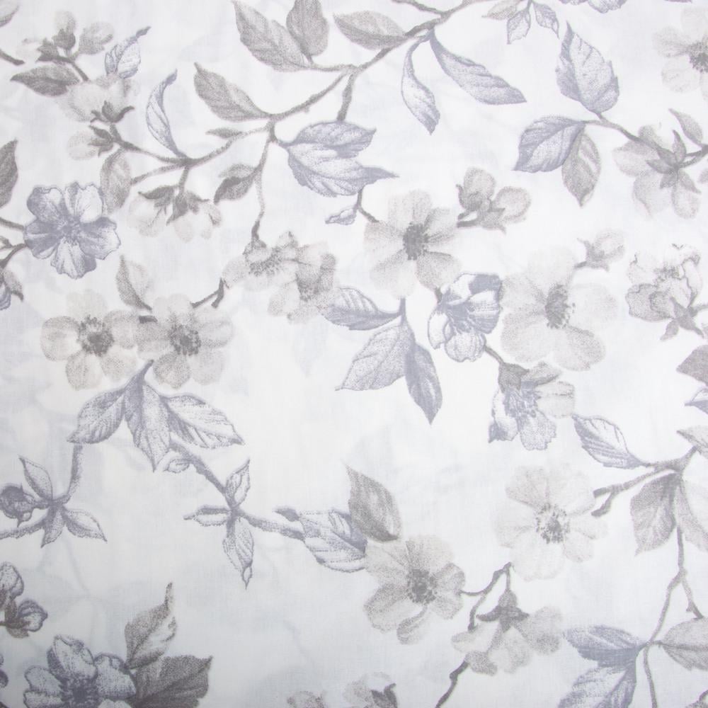 Ткань бязь ранфорс для постельного белья Цветущая яблоня 130 гр/м2 240 см Серый (6.19975/33)