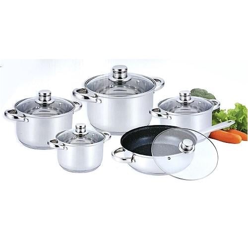 Набор кастрюль Benson BN-195 из нержавеющей стали 10 пр. (BN-195)