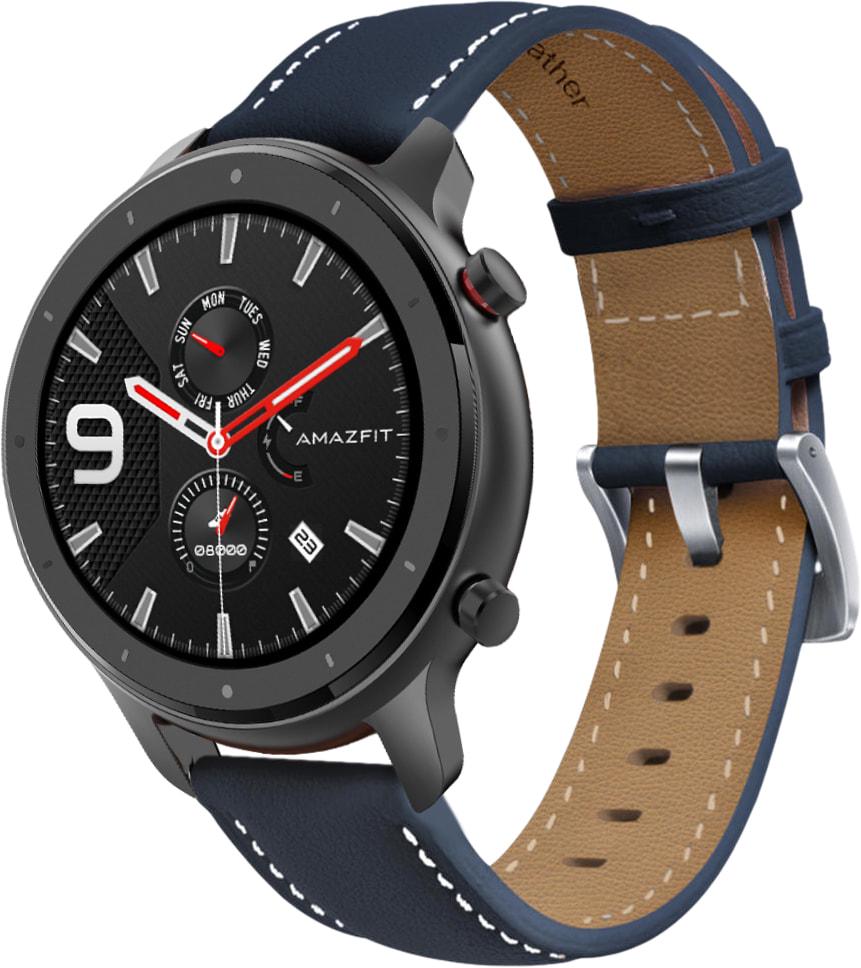 Ремешок кожаный Folsa для Amazfit GTR 47 мм Dark Blue (31553-5D)