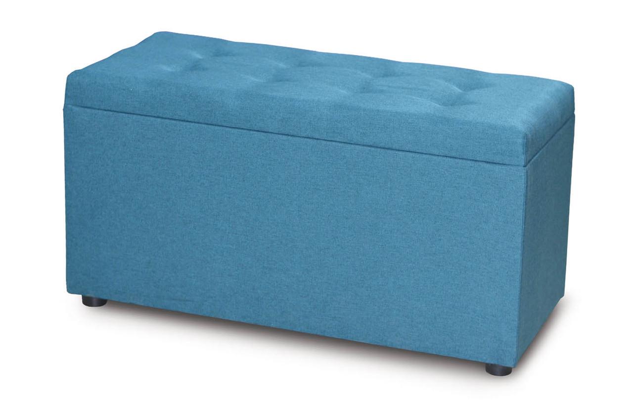 Банкетка мягкая 1 с ящиком для хранения Синий