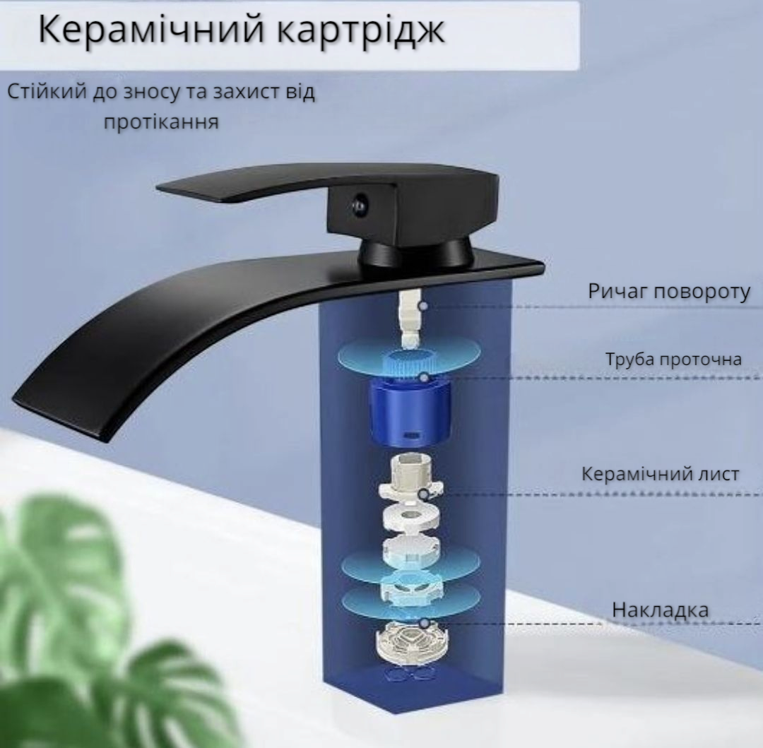 Смеситель для умывальника каскадный однорычажный Matte Black Edition Черный матовый - фото 8 Смеситель для умывальника каскадный однорычажный Matte Black Edition Черный матовый - фото 8