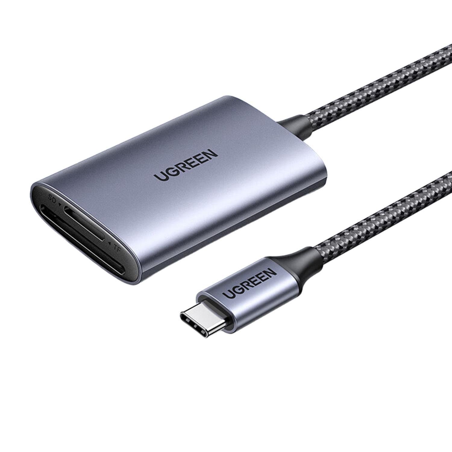 Картридер USB Type-C UGREEN CM401 SD/microSD 15 см Серый (80888) Картридер USB Type-C UGREEN CM401 SD/microSD 15 см Серый (80888)