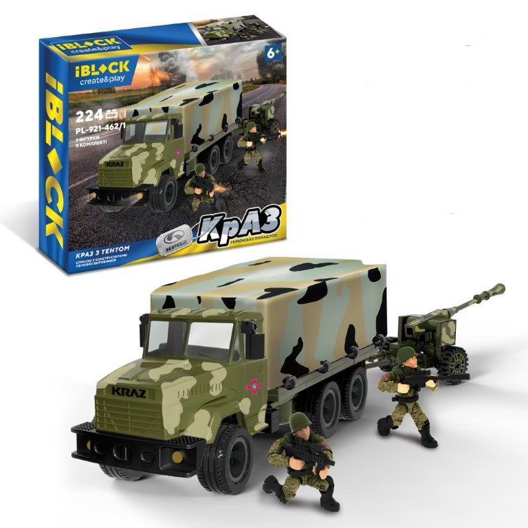 Конструктор Iblock КРАЗ з тентом 224 деталей (DN-PL-921-462/1)