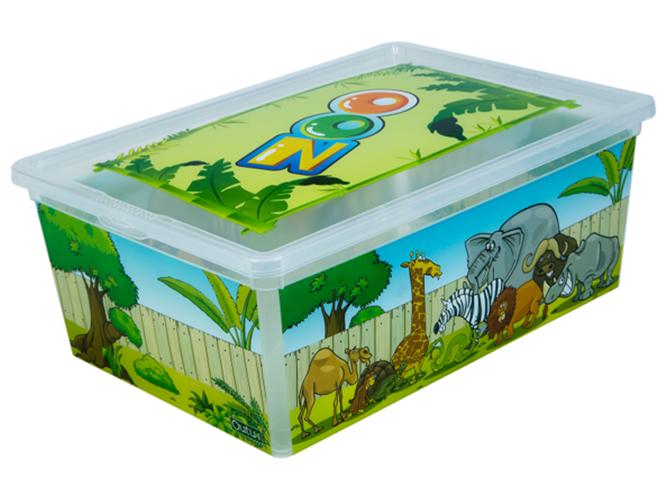 Контейнер с крышкой Qutu Light Box 10 л Zoo (MLM-LIGHT-BOX-S-K-ZOO-10L_)
