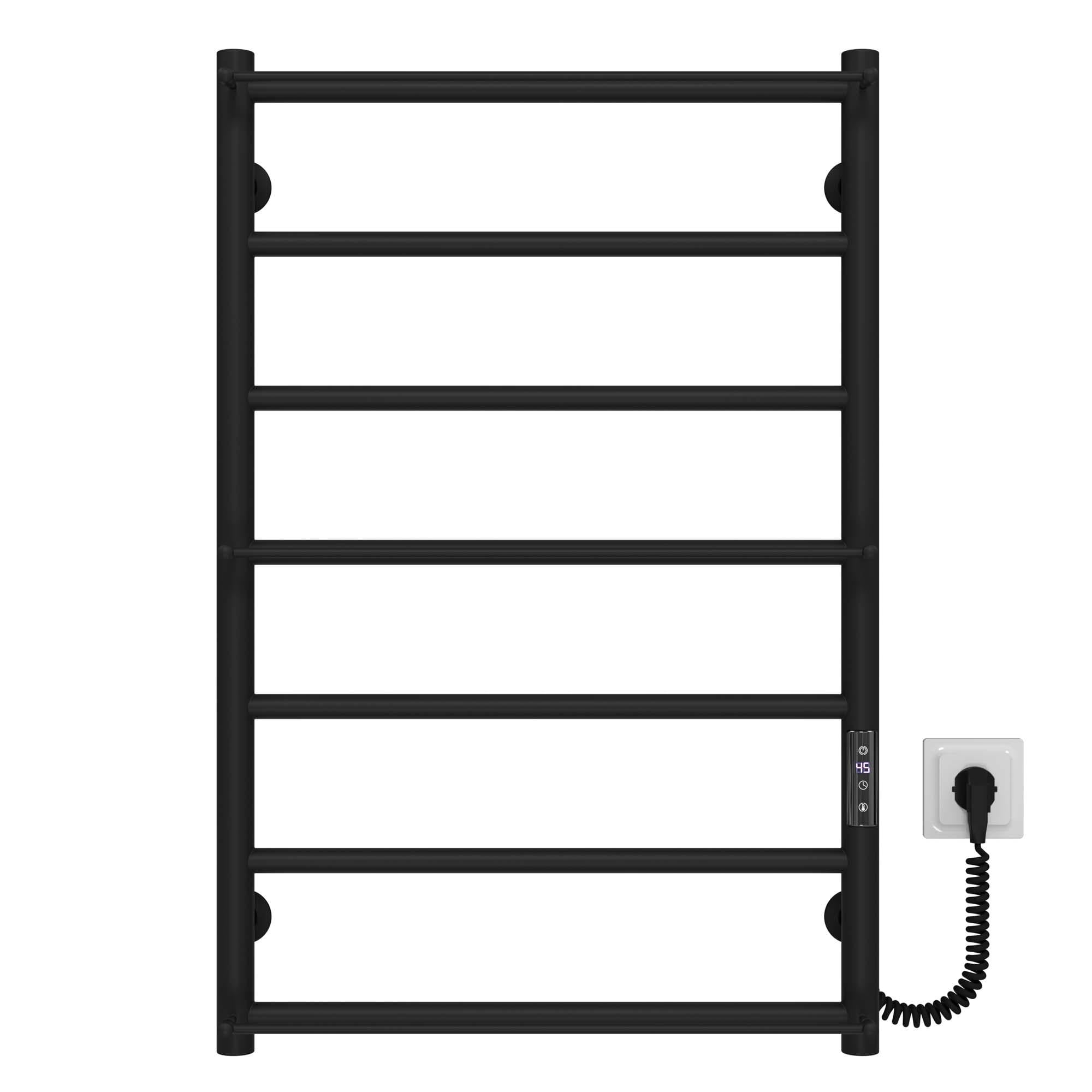 Полотенцесушитель электрический Deffi Ladder П7 WD04 правое подключение нержавеющая сталь 500x800 мм Черный (C.LK.80.50.7.EBR1)