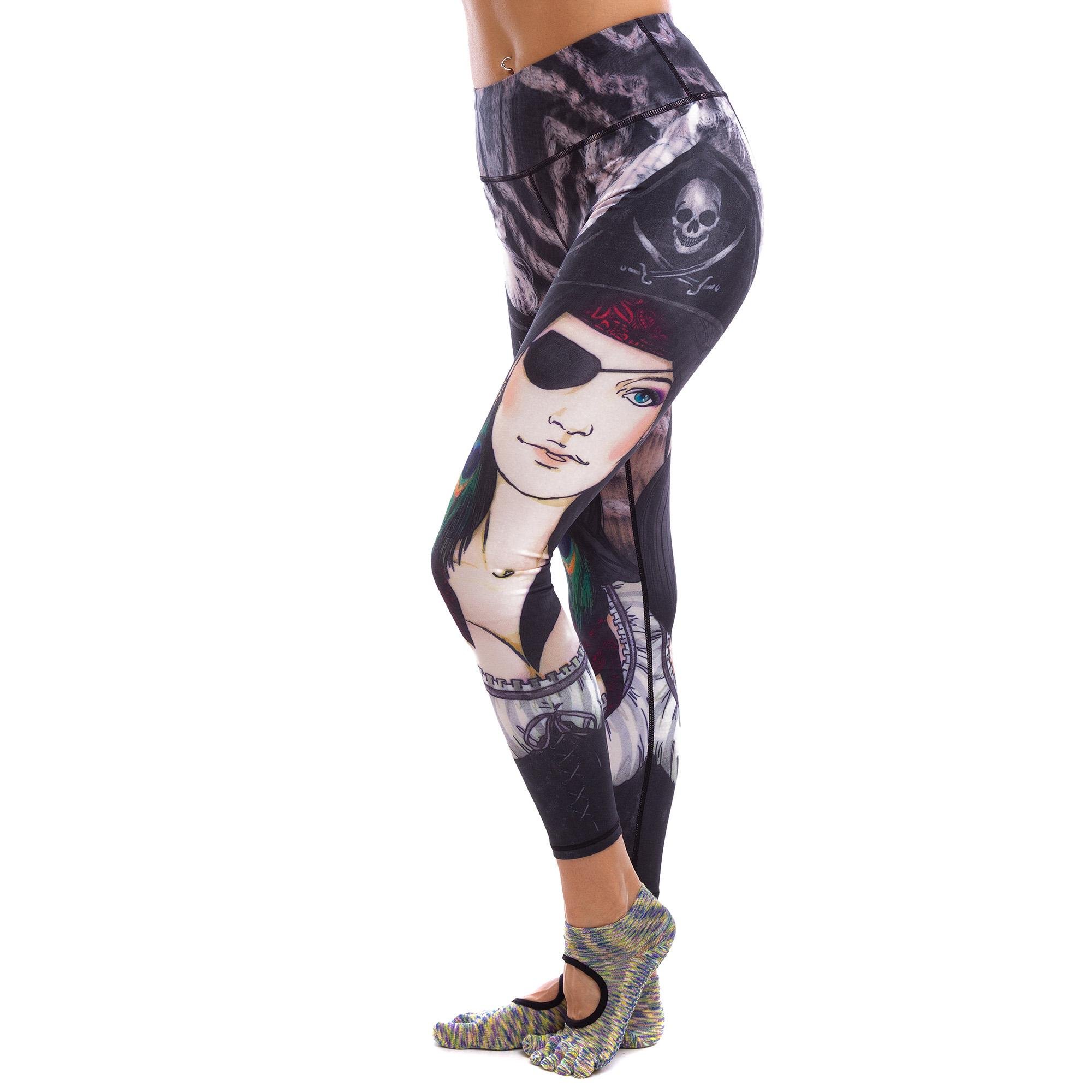 Лосины женские с принтом Lingo Лица HK59 XL Черный (HK59_L)