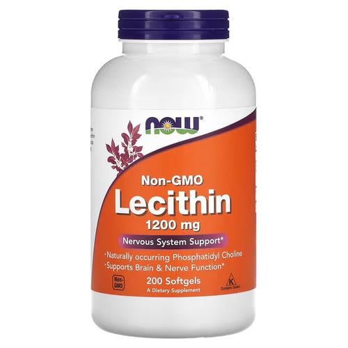 Лецитин NOW Soy Lecithin 1,200 мг 200 Softgels (NOW-02212)