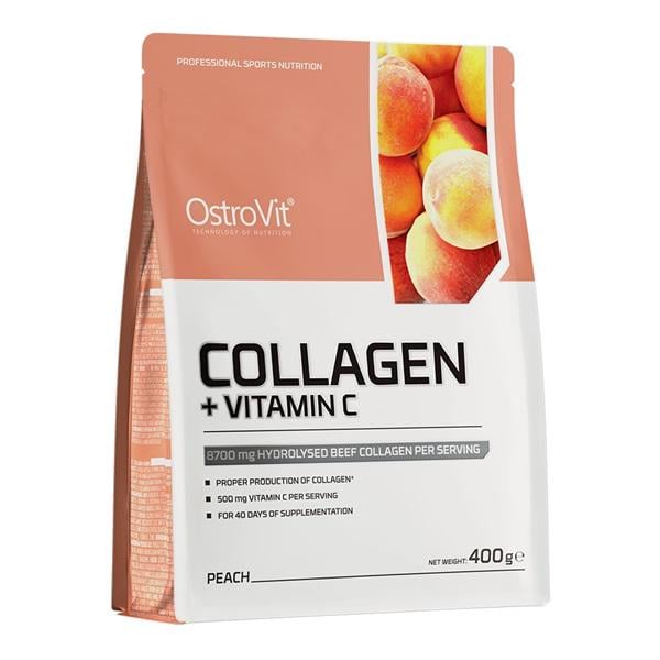 Хондропротектор (для спорта) OstroVit Collagen And Vitamin C 400 g /40 servings/ Peach