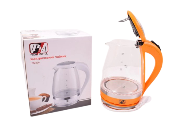 Електричний чайник Promotec PM 810-D 1,7 л 1850-2200 Вт Помаранчевий (PM 810-D_2187)