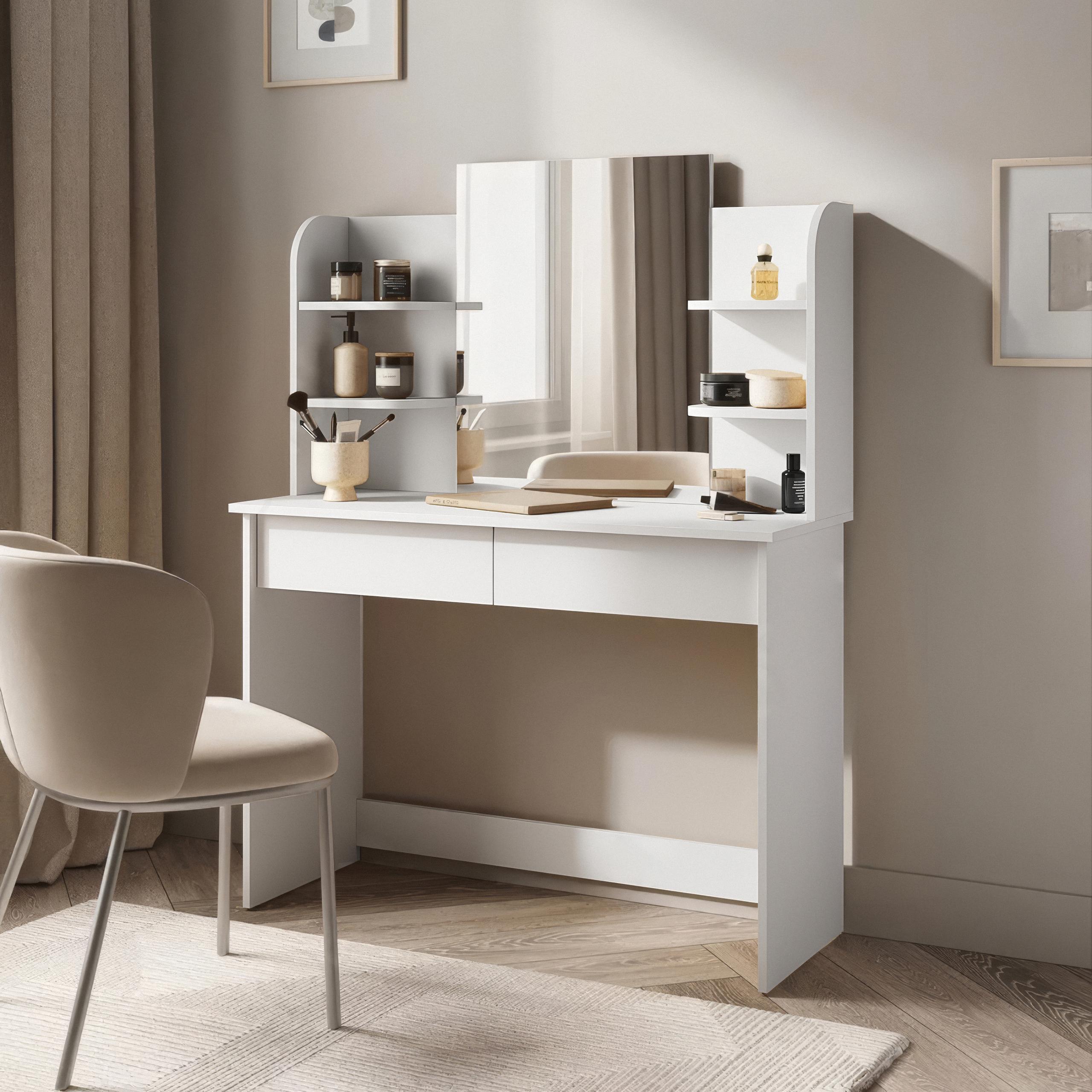 Туалетный стол с зеркалом F-114 1066x400x1408 мм Белый - фото 1