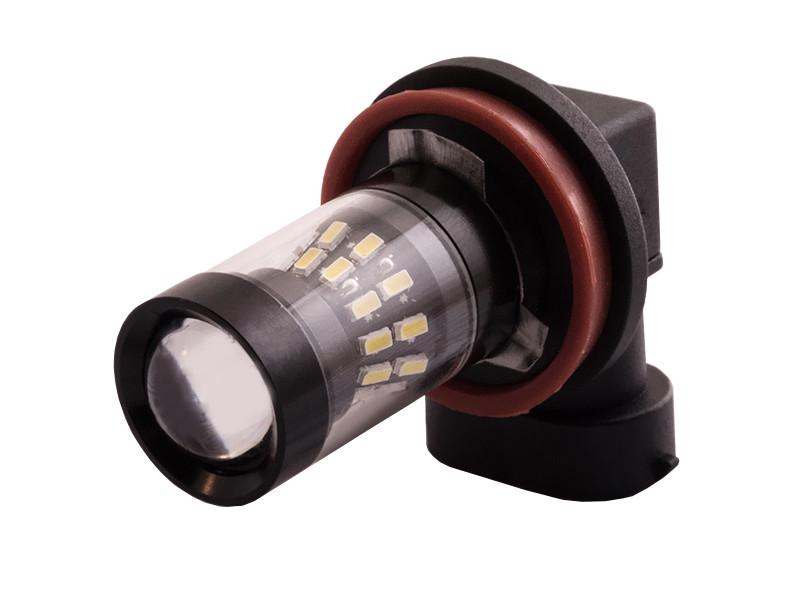 Автолампа светодиодная H11 с обманкой 12 В SMD3014-24led + LG-4led Белый (1661)
