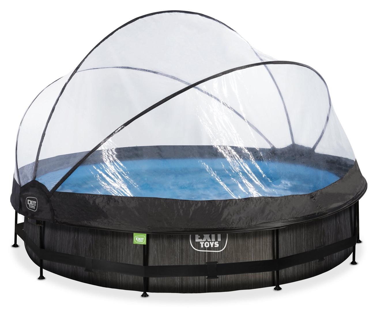 Бассейн круглый каркасный с куполом Exit Toys 360х76 см Черное дерево - фото 3 Бассейн круглый каркасный с куполом Exit Toys 360х76 см Черное дерево - фото 3