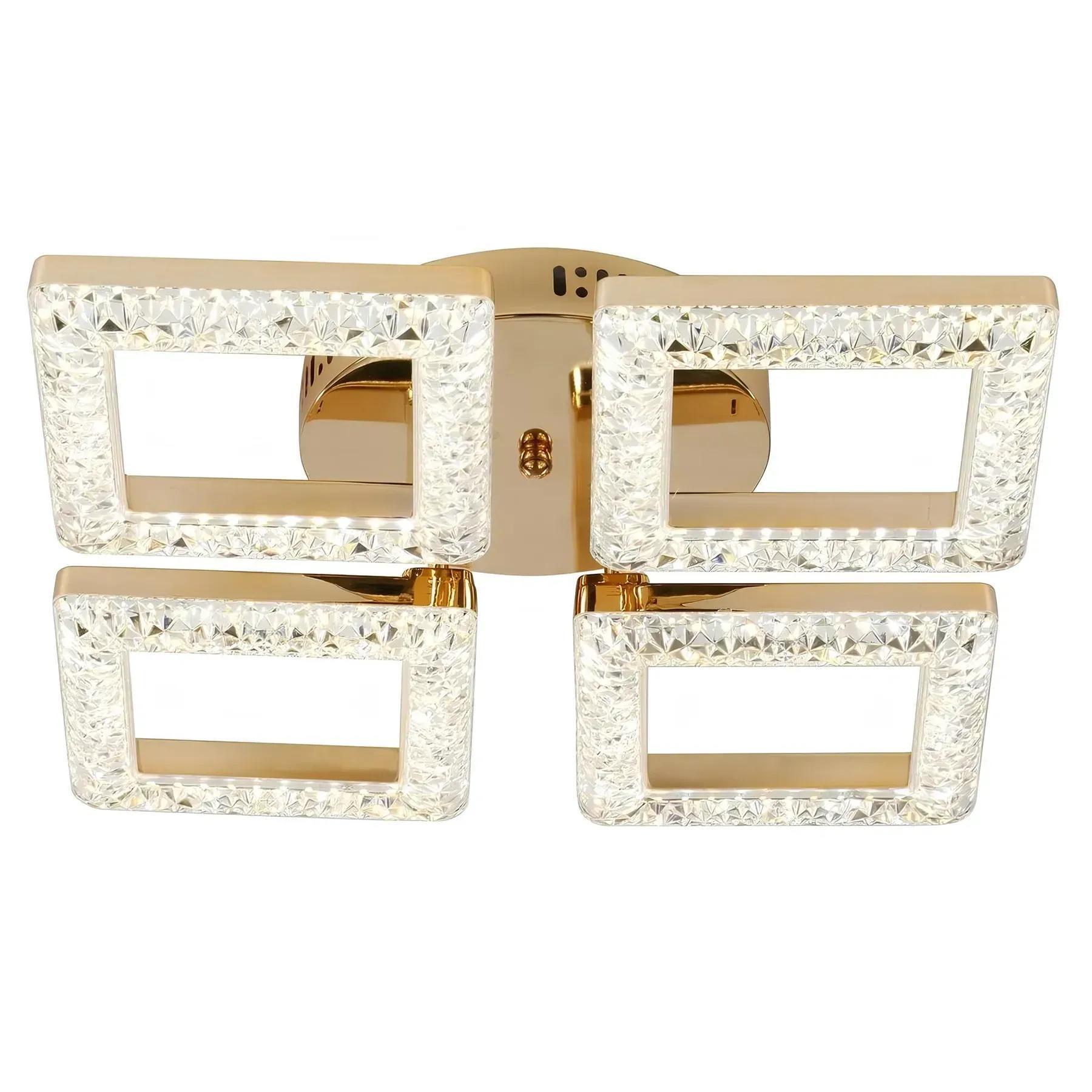 Люстра потолочная светодиодная Sirius G 2726/4 GD с акриловыми плафонами 3000-6500К IP20 40 80W Золотой (00000139169)