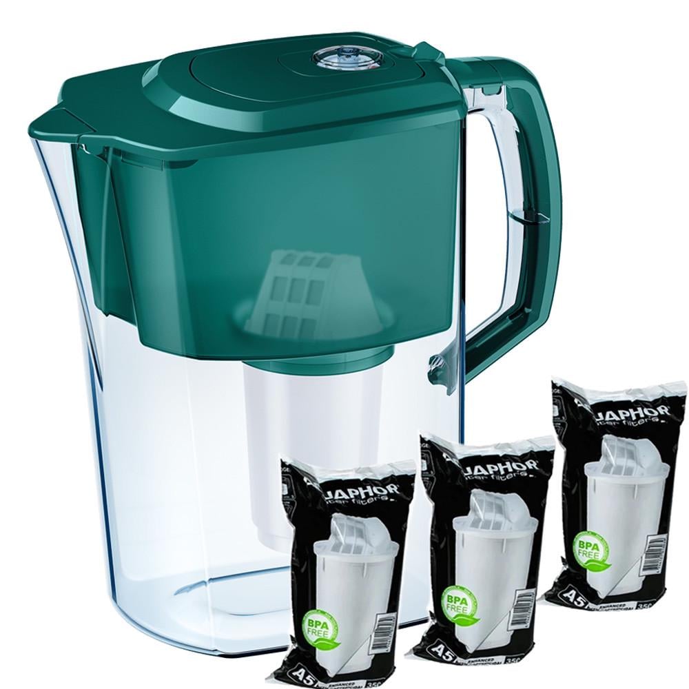 Фильтр-кувшин Аквафор Атлант три модуля А5 Темно-зеленый (2311739491)