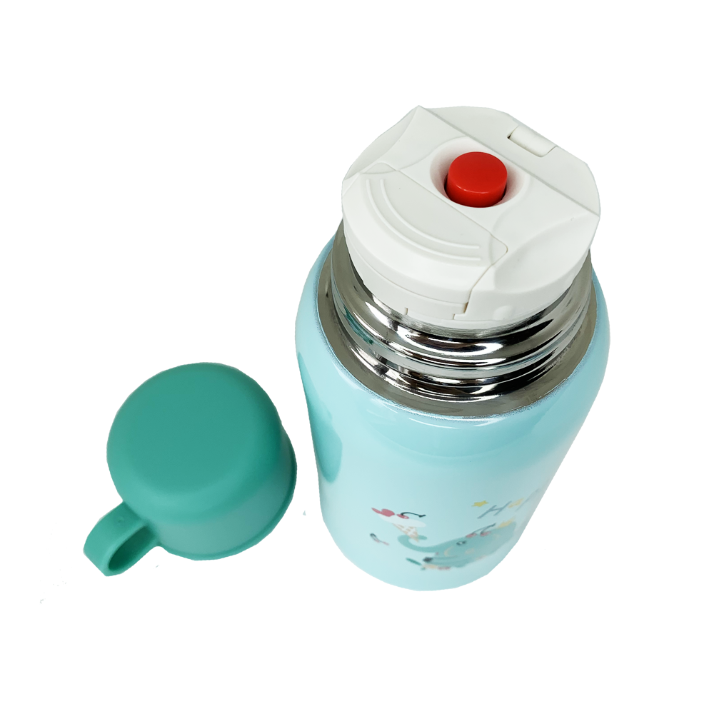 Термос із трубочкою для дітей Happy Слон 550 мл Зелений (15348648) - фото 5