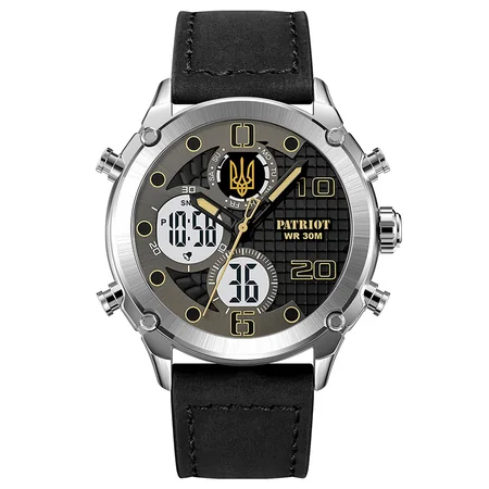 Наручний годинник Patriot 017BKWT Тризуб золото Silver/White