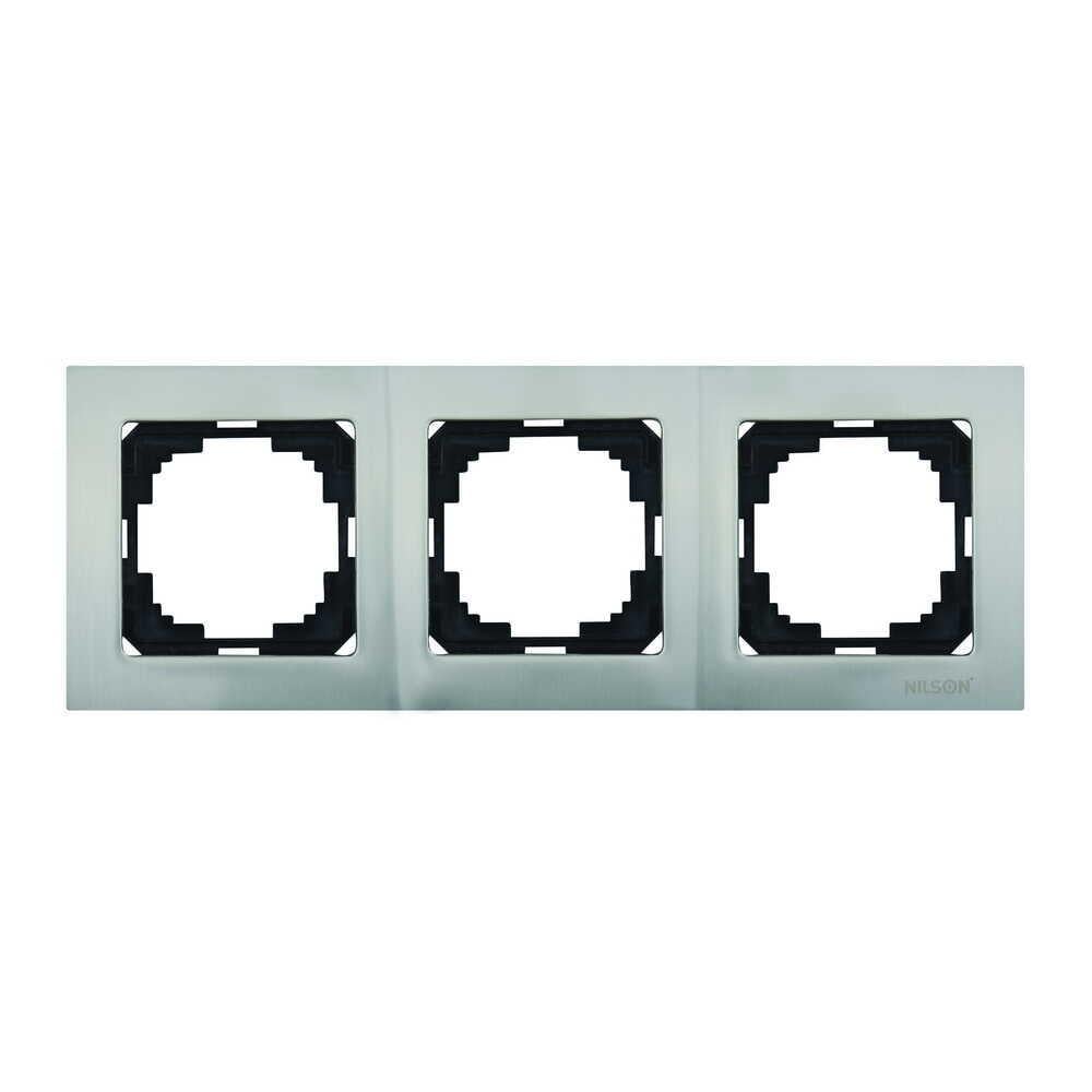 Рамка трехместная Nilson Touran Lux Сатин (22STN0093)
