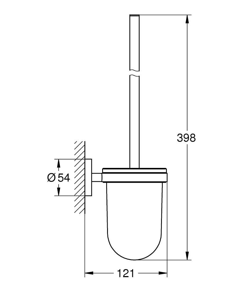 Йоржик для унітазу Grohe QuickFix Start 41185000 підвісний Хром (164221) - фото 2